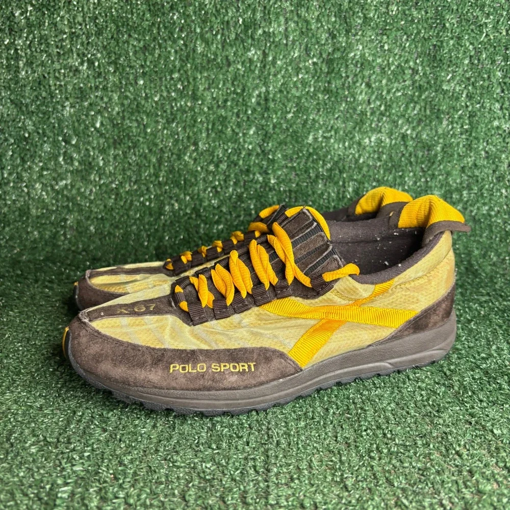 Polo Sport Ralph Lauren X-67 Suede Mesh Vintage Gorpcore Sneakers Brown Womens 6